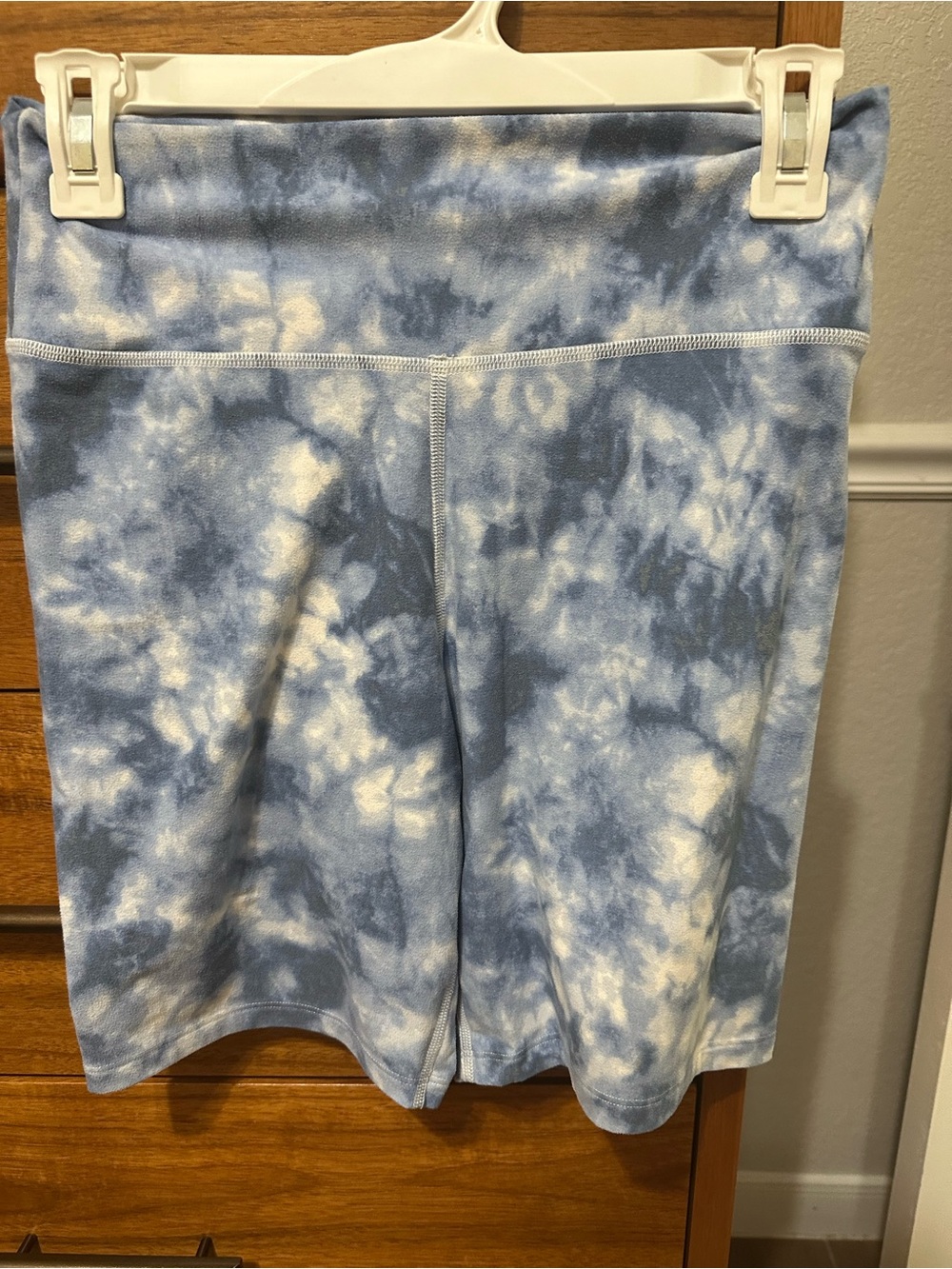 Tie-Dye Blue and White Women’s Active Bike Short + Tee